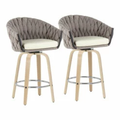 Best reviews of 🎉 Carson Carrington Braided Matisse Fixed-Height Counter Stool With Wood Legs (Set Of 2) Grey Fabric/grey Faux Leather/zebra Wood 🌟 -Carson Carrington Sales unnamed file 3901