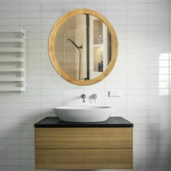 Brand new 😀 Carson Carrington Salungen Round Accent Mirror - Maple ✨