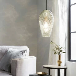 Deals ❤️ Carson Carrington Varldsande 14-inch Teardrop Luster Glass 1-light Pendant 🌟