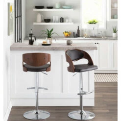 Cheap 🎁 Carson Carrington Visby Adjustable Bar Stool (Set Of 2) Brown Faux Leather 😍