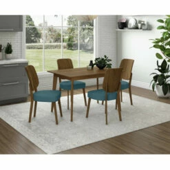 Budget 🤩 Carson Carrington Rachan 5-Piece Dining Table And Armless Chairs With Wood Backs Kiwi Green 🤩 -Carson Carrington Sales unnamed file 4024