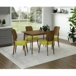 Budget 🤩 Carson Carrington Rachan 5-Piece Dining Table And Armless Chairs With Wood Backs Kiwi Green 🤩 -Carson Carrington Sales unnamed file 4025