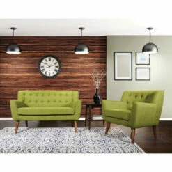 Buy 👍 Carson Carrington Balestrand Mid-century Tufted Back Fabric Chair Green ❤️