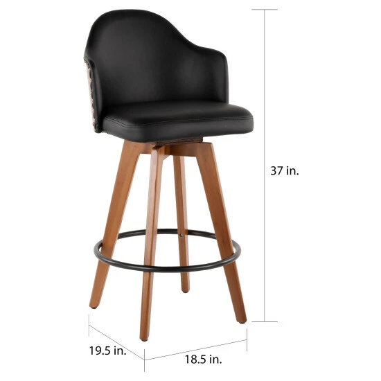 Buy 🤩 Carson Carrington Valsatra Mid-century Modern Counter Stool Black 🤩 8 Buy 🤩 Carson Carrington Valsatra Mid-century Modern Counter Stool Black 🤩 - Image 6