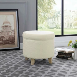 Outlet 🎁 Carson Carrington Hnifsdalur Round Storage Ottoman Navy 🛒 -Carson Carrington Sales unnamed file 4152
