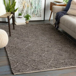 Budget ⌛ Carson Carrington Taxnas Handmade Wool Blend Nordic Area Rug Dark Brown 🌟 -Carson Carrington Sales unnamed file 421