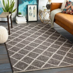 Budget ⌛ Carson Carrington Taxnas Handmade Wool Blend Nordic Area Rug Dark Brown 🌟 -Carson Carrington Sales unnamed file 424