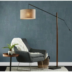 Brand new ❤️ Carson Carrington Black & Walnut Arc Lamp 🔔