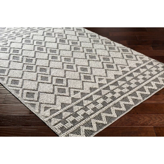 New ❤️ Carson Carrington Ivarsbjorke Handmade Farmhouse Wool Area Rug Black 😍 6 New ❤️ Carson Carrington Ivarsbjorke Handmade Farmhouse Wool Area Rug Black 😍 - Image 4