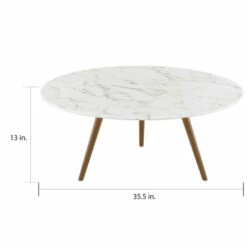 Promo 😉 Carson Carrington Bata Round Artificial Marble Coffee Table ✔️ -Carson Carrington Sales unnamed file 4293