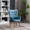 Best deal ⭐ Carson Carrington Arvika Button-tufted High-back Velvet Accent Chair Blue ✨
