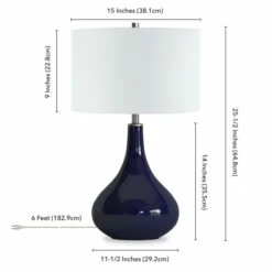 Outlet ✨ Carson Carrington Sagmyra Navy Blue Table Lamp 💯 -Carson Carrington Sales unnamed file 4354