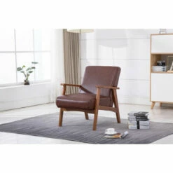 Outlet 🔥 Carson Carrington Tavelsas PU Leather Accent Arm Chairs ⭐