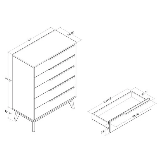 Buy ๐ Carson Carrington Eskilstuna Mid-century Oak And Grey Wood 5-drawer Chest ๐ 4 Buy ๐ Carson Carrington Eskilstuna Mid-century Oak And Grey Wood 5-drawer Chest ๐ - Image 2