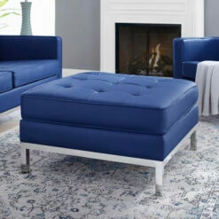 Flash Sale 🛒 Carson Carrington Lagdom Tufted Upholstered Faux Leather Ottoman Navy 🛒 -Carson Carrington Sales unnamed file 4458