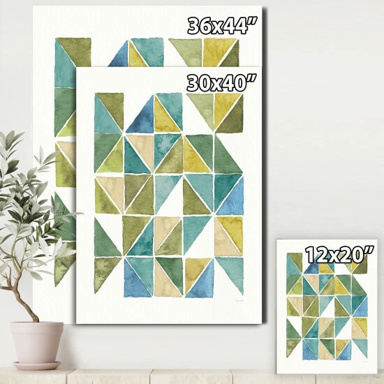 New ๐ฅฐ Carson Carrington 'Geometric Green Triangle I' Modern & Transitional Canvas Artwork Print ๐ 6 New ๐ฅฐ Carson Carrington 'Geometric Green Triangle I' Modern & Transitional Canvas Artwork Print ๐ - Image 4