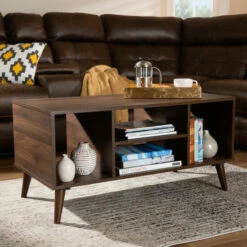 Hot Sale 😍 Carson Carrington Ugglekull Walnut Finished Coffee Table 🔔