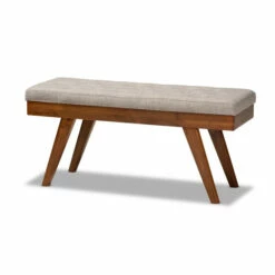 Promo 🔥 Carson Carrington Idsjon Mid-century Fabric Dining Bench Gray 👏 -Carson Carrington Sales unnamed file 452