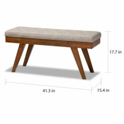 Promo 🔥 Carson Carrington Idsjon Mid-century Fabric Dining Bench Gray 👏 -Carson Carrington Sales unnamed file 457