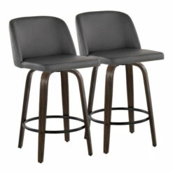 Best Pirce 🎉 Carson Carrington Vallberga 26" Counter Stool With Walnut-Glazed Wood Base (Set Of 2) Light Green Fabric/round Black Footrest 🔥 -Carson Carrington Sales unnamed file 4581