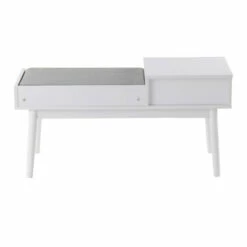 Budget 🌟 Carson Carrington Phoebe Upholstered Bench With Pull-Out Drawer Natural Wood & Grey Fabric ⌛ -Carson Carrington Sales unnamed file 4615