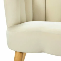 Buy 👍 Carson Carrington Ullnasnoret Scalloped Velvet Arm Chair Tan ✔️ -Carson Carrington Sales unnamed file 465