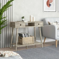 Budget ✨ Carson Carrington Shorewood Mid-Century Modern Console Table Natural 🔥