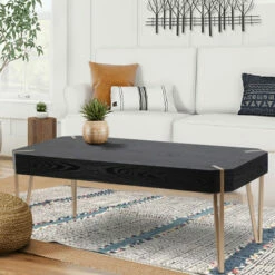 Brand new ๐ Carson Carrington Tammsberg Wood And Metal Coffee Table - 46.13" W ๐งจ