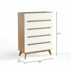 Budget 🎉 Carson Carrington Sundsvall Mid-century White And Walnut 5-drawer Chest 😍 -Carson Carrington Sales unnamed file 4781