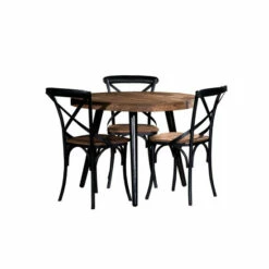 Best Pirce 🤩 Carson Carrington Ilvad Solid Wood Iron Dining Table Black 🌟 -Carson Carrington Sales unnamed file 4811