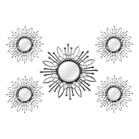 Best Sale ๐ Carson Carrington Degerfors Silver Metal 5-piece Wall Mirror Set - A ๐งจ 3 Best Sale ๐ Carson Carrington Degerfors Silver Metal 5-piece Wall Mirror Set - A ๐งจ