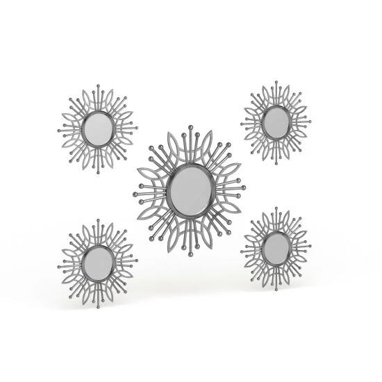 Best Sale ๐ Carson Carrington Degerfors Silver Metal 5-piece Wall Mirror Set - A ๐งจ 5 Best Sale ๐ Carson Carrington Degerfors Silver Metal 5-piece Wall Mirror Set - A ๐งจ - Image 3