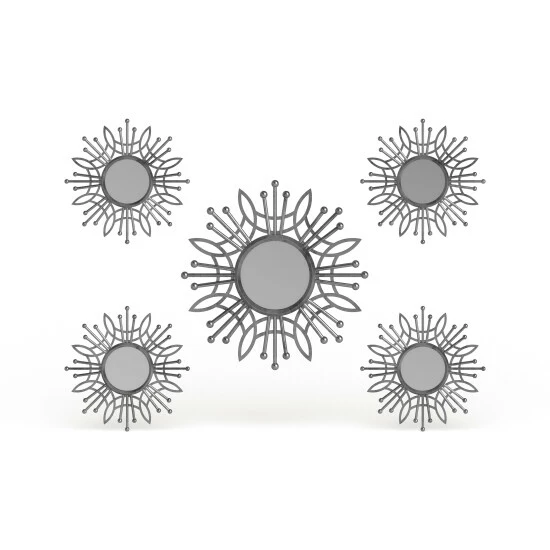 Best Sale ๐ Carson Carrington Degerfors Silver Metal 5-piece Wall Mirror Set - A ๐งจ 6 Best Sale ๐ Carson Carrington Degerfors Silver Metal 5-piece Wall Mirror Set - A ๐งจ - Image 4