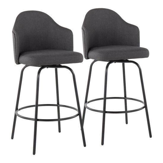 Coupon ๐ Carson Carrington Valsatra Upholstered Fixed-Height Counter Stool With Black Metal Base - Set Of 2 Charcoal Fabric ๐ 3 Coupon ๐ Carson Carrington Valsatra Upholstered Fixed-Height Counter Stool With Black Metal Base - Set Of 2 Charcoal Fabric ๐