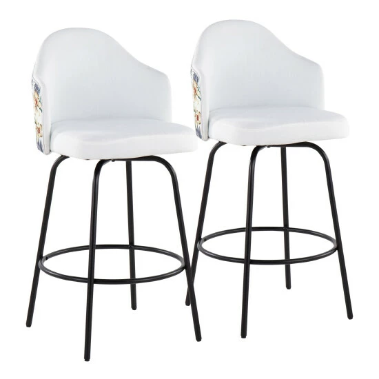 Coupon ๐ Carson Carrington Valsatra Upholstered Fixed-Height Counter Stool With Black Metal Base - Set Of 2 Charcoal Fabric ๐ 8 Coupon ๐ Carson Carrington Valsatra Upholstered Fixed-Height Counter Stool With Black Metal Base - Set Of 2 Charcoal Fabric ๐ - Image 6