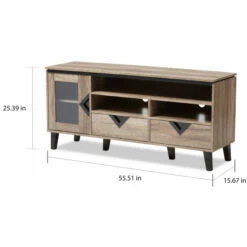 Outlet 😀 Carson Carrington Faaborg Light Brown Wood 2-Drawer 55-Inch TV Stand 👍 -Carson Carrington Sales unnamed file 491