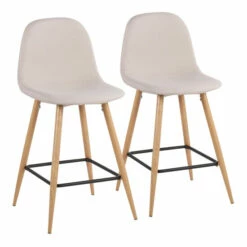 New 👏 Carson Carrington Stone Natural Counter Stool - Set Of 2 Charcoal/natural 🎁