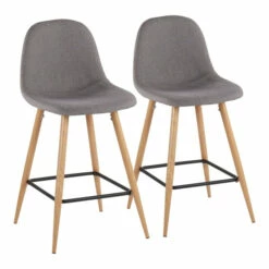 New 👏 Carson Carrington Stone Natural Counter Stool - Set Of 2 Charcoal/natural 🎁 -Carson Carrington Sales unnamed file 4923