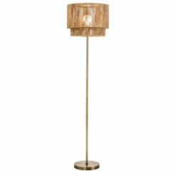 New ✔️ Carson Carrington Labbyn Jute Golden Brass Floor Lamp 💯