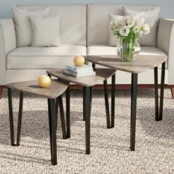 Buy 🛒 Carson Carrington Mortbol Modern Wood Nesting Tables (Set Of 3) 💯