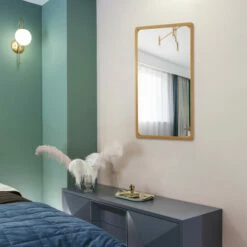 Discount ⌛ Carson Carrington Salubole Rectangular Wall-mounted Accent Mirror - Maple 😍