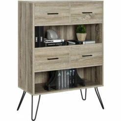 Best deal 😀 Carson Carrington Silkeborg Sonoma Oak/Gunmetal Grey Bookcase 💯 -Carson Carrington Sales unnamed file 5159