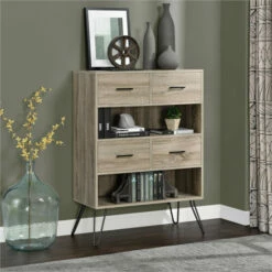 Best deal 😀 Carson Carrington Silkeborg Sonoma Oak/Gunmetal Grey Bookcase 💯 -Carson Carrington Sales unnamed file 5163