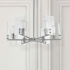 Brand new 👏 Carson Carrington Hjuken 6-light Industrial Brushed Nickel Chandelier ✨