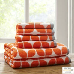 New 🎁 Carson Carrington Longva Cotton Jacquard Bath Towel 6 Piece Set Orange ⭐ -Carson Carrington Sales unnamed file 5394