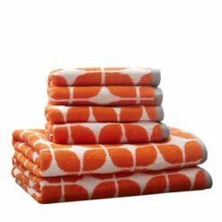New 🎁 Carson Carrington Longva Cotton Jacquard Bath Towel 6 Piece Set Orange ⭐ -Carson Carrington Sales unnamed file 5395
