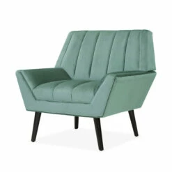 Buy 😉 Carson Carrington Abytorp Turquoise Blue Velvet Arm Chair 🔔 -Carson Carrington Sales unnamed file 5439