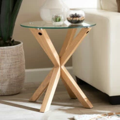 Promo 👍 Carson Carrington Bakaroby Glass And Wood Finished End Table 🤩 -Carson Carrington Sales unnamed file 5506