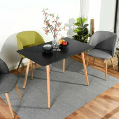 Hot Sale 😀 Carson Carrington Mid-Century Mordern Rectangular Dining Table Black 🎁 -Carson Carrington Sales unnamed file 5511