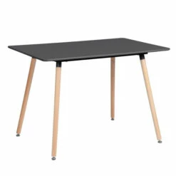 Hot Sale 😀 Carson Carrington Mid-Century Mordern Rectangular Dining Table Black 🎁 -Carson Carrington Sales unnamed file 5513
